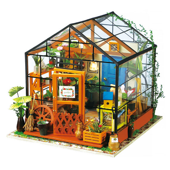 Miniature Doll House, DIY Keathy's Green Garden with Furniture