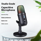RGB Mobile Phone Computer Live Karaoke E-sports Games USB Microphone