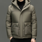 Women’s Short Hooded Winter Jacket with White Duck Down Filling