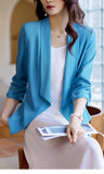 Sleeved Short-length Suit Top, Thin Casual Jacket