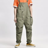 Multi-pocket Tooling Overalls, Men's Trendy Brand Loose Wide-legs Cargo Suspender Jumpsuit