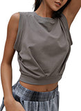 Sexy Navel-exposed Sweatshirt, Summer Loose Sleeveless T-shirt, Running Fitness Yoga Crop Tops, Women's Clothing