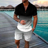New Men's Summer Half Sleeve Top and Shorts, Casual Suit