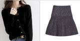 Round Neck Knitted Cardigan, Women's Loose Solid Color Jacket