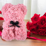 Valentine's Day Gift Rose Bear, Eternal Flower Rose Teddy Bear, PE Foam Toy for New Year's Eve
