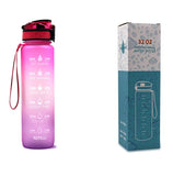 Tritan Water Bottle with Time Marker Bounce Cover, Motivational Water Bottle with Leakproof Lid for Sports Cycling and Outdoors