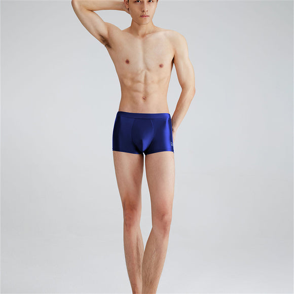 Men's Fashion, Breathable High Shine Spandex, Sports Ice Silk Boxer Briefs