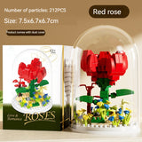 Small Particle Building Blocks Flower Toy, Assembled Gift Preserved Flower Ornaments