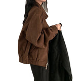 Autumn Winter Retro Warm Deerskin Velvet Double Zipper Coat or Jacket