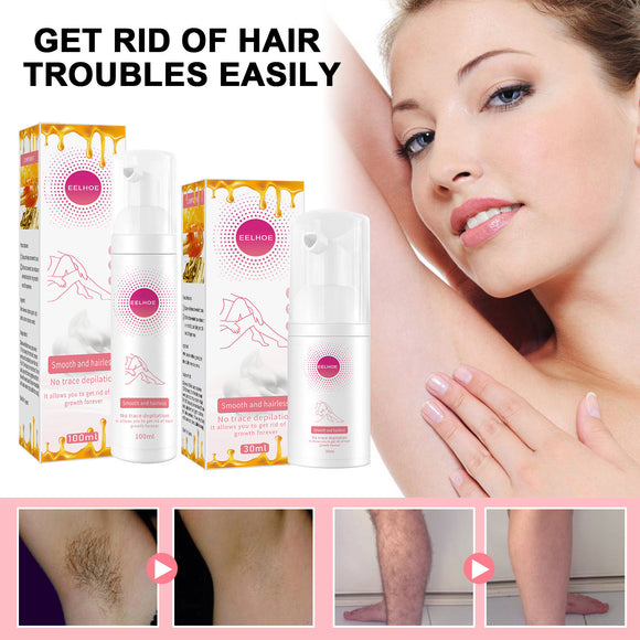 Depilatory Armpit Hair and Legs Foam Mousse, Non-irritating Gentle Hair Removal Cream Spray