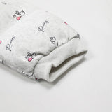 Winter New Cute Full Printed Fur Collar Hood Cotton Jacket