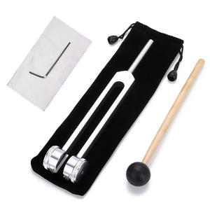 128Hz Tuning Fork Set, Weighted Bio-acoustic Tuning Fork for Healing Chakra, Sound Therapy, Stress Reliever