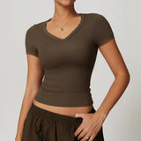 Short Sleeve Yoga Vest, Running Pilates Workout Top