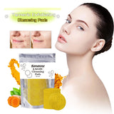 Turmeric Exfoliating Excess Oil Cleansing Pads, Compressed Facial Sponges, Skin Care Tools for Face Clogged Pores