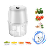 USB Rechargeable Electric Garlic Press, Portable Wireless Food Chopper Mini Complementary Food Mixer