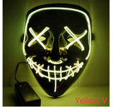 Black V Halloveen Horror Glowing Mask