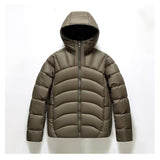 Unisex Hooded Down Jacket – Couple Style with Ribbed Design