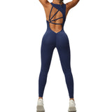 Women's Sleeveless Yoga Jumpsuit – One-piece Stretch Sportswear for Workout, Running & Training