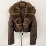 Fox Fur Collar Thick Short Down Jacket