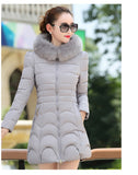 Winter New Fashion Slim Quilted Coat, Big Fur Collar, Thick Warm Jacket