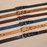 Men’s Vegetable-tanned Top-grain Leather Belt with Solid Brass Buckle