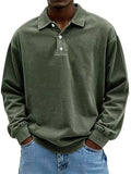 Men’s Fall Long-sleeve Polo Shirt – Casual, Breathable, Comfortable Solid High-quality Tee