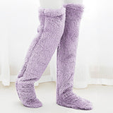 Solid Color Goose Down Leg Winter Socks