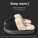 New Plush Slippers for Women/Men, Winter Warm Home Slippers, Indoor Thick-soled Fleece Slip-ons