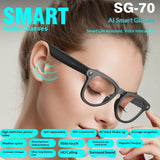 SG70 AI Bluetooth Glasses – Voice Assistant, Real-time Translation, Camera & Audio Smart Eyewear