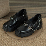 New British Style Leather Shoes, Fashion Wild Square Head Mary Jane