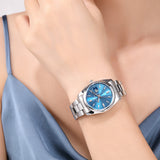 Women’s Quartz Calendar Watch with Waterproof Steel Strap