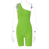 Solid Color One-shoulder, Slim Fit, Hip Raise, Sports Yoga Jumpsuit