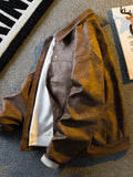 Vintage Short Leather Jacket for Men