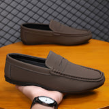 Men’s Solid Color Penny Loafers – Classic Slip-on Casual & Business Boat Shoes