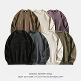 Suede Look Solid Color Casual Turtle Neck Sweatshirt for Men, Soft Premium Winter Pullover