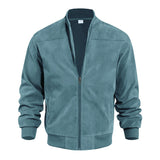 Men's Suede Solid Color, Casual Retro Jacket