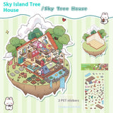 Decompression Cartoon Landscape Stickers — Creative Miniature Scene Collage DIY Set