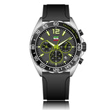 Rubber Strap Quartz Fashion Clock, Six-pin Timing Sports Watch