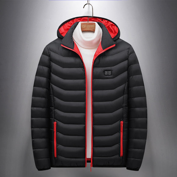 Smart Heating Cotton-padded Clothes, Men and Women's USB Charging Cardigan or Jacket