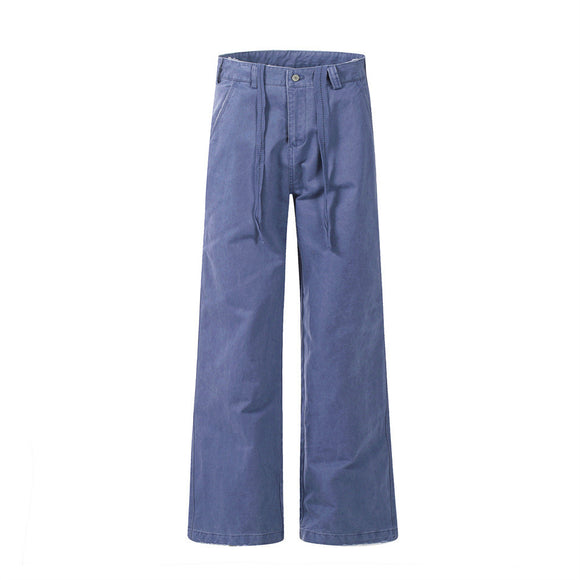 Loose Casual Solid Color, Wide Leg Bootcut Pants