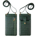 Multi-function Crossbody Bags for Mobile Phone Croc Pattern Wallet Card Holder