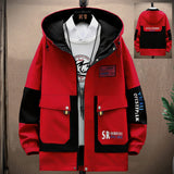 Color Matching Overalls, Spring and Autumn Hooded Jacket