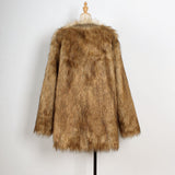 Fashionable Warm Fleece-lined, Women's Faux Fur Coat