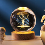 Luminous Starry Sky and Planets Moon - Crystal Ball Small Night Lamp, Projection Ambience Light, Creative Gift Ideas