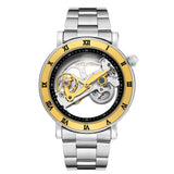 Stainless Steel Band, 3D Skeleton Automatic Mechanical Men’s Watch