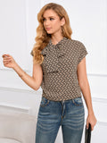 French Style Temperament Temperament Contrast Color Short-sleeved Shirt Women's Blouse