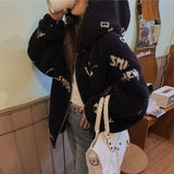 Thickened Sheep Shearing Letters, Loose Fashion Plush Jacket for Women