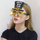 Creative Happy New Year Party Glasses Supplies Photo Props Holiday Dance Dress-up Funny Glasses