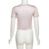 Round Neck Slim-fit Street Shot Top for Women