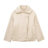 Autumn and Winter Loose Fur Warm Jacket Coat